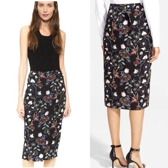 A.L.C. Belted Wrap Wildflower Daniel’s Midi Skirt - Picture 1 of 7